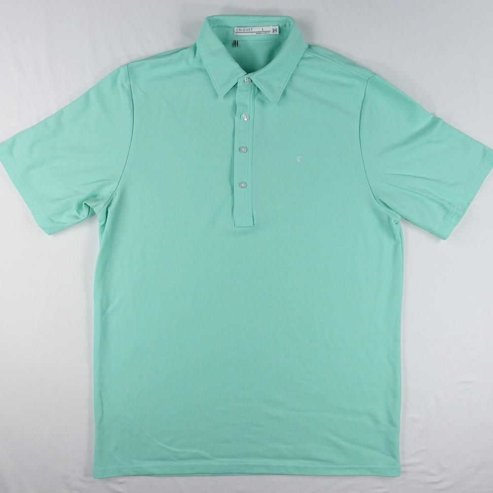 Criquet Polo Shirt Mens Large Pima Cotton Golf Casual Mint Green